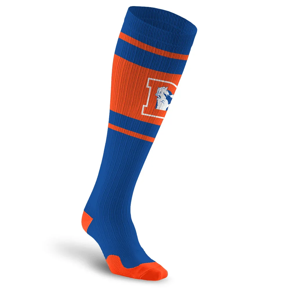 NFL Compression Socks, Denver Broncos- Throwback sold by Pro Compression