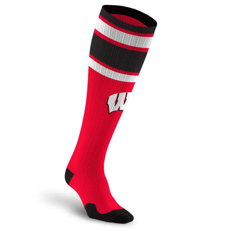 College Compression Socks, Wisconsin Badgers sold by Pro Compression