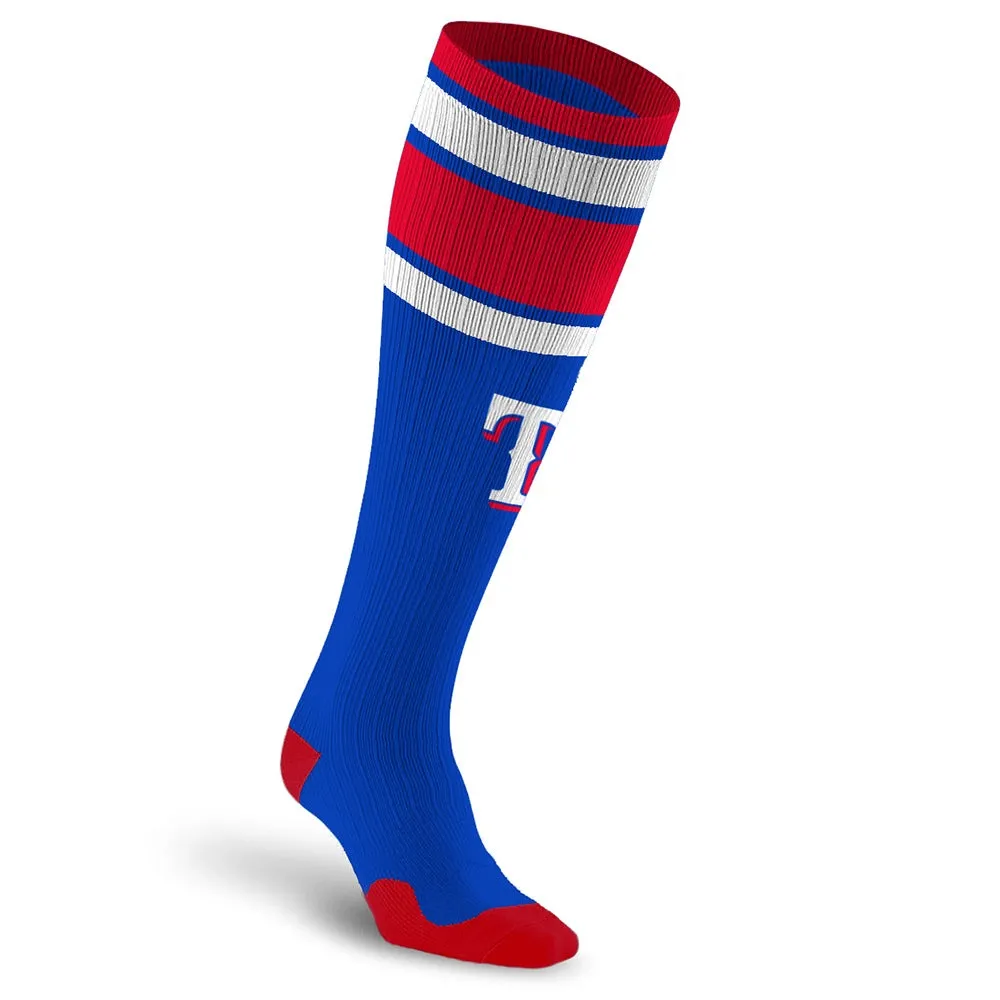 MLB Compression Socks, Texas Rangers - Classic Stripe sold by Pro Compression