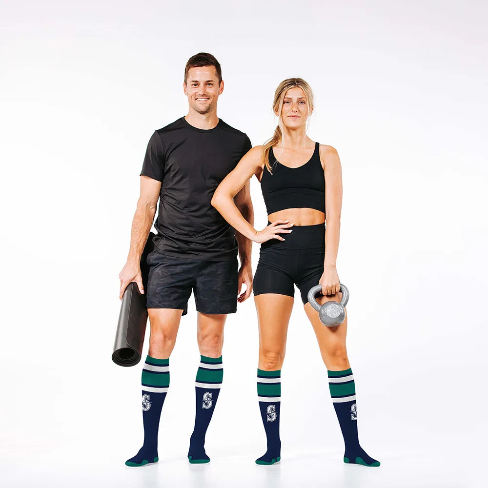MLB Compression Socks, Seattle Mariners - Classic Stripe sold by Pro Compression product image thumbnail 4