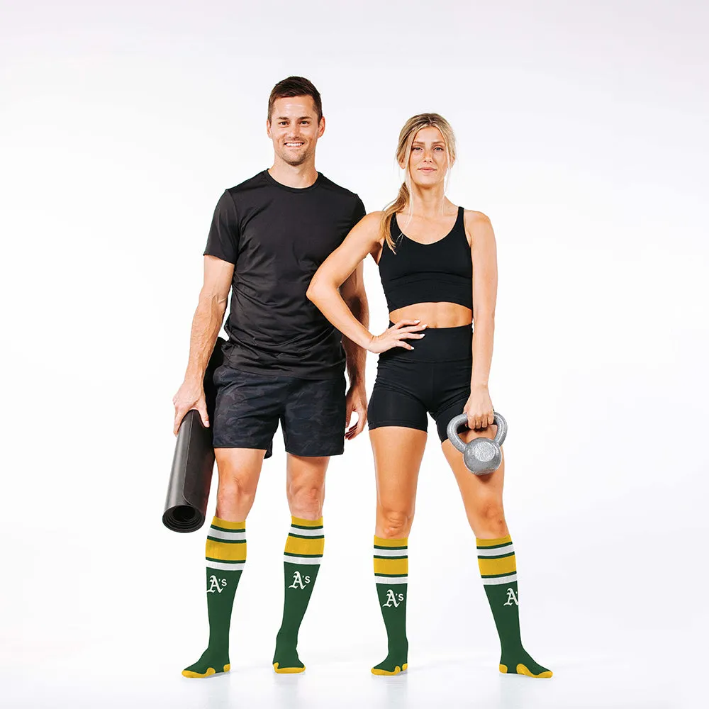 MLB Compression Socks, Oakland Athletics - Classic Stripe sold by Pro Compression product image thumbnail 4