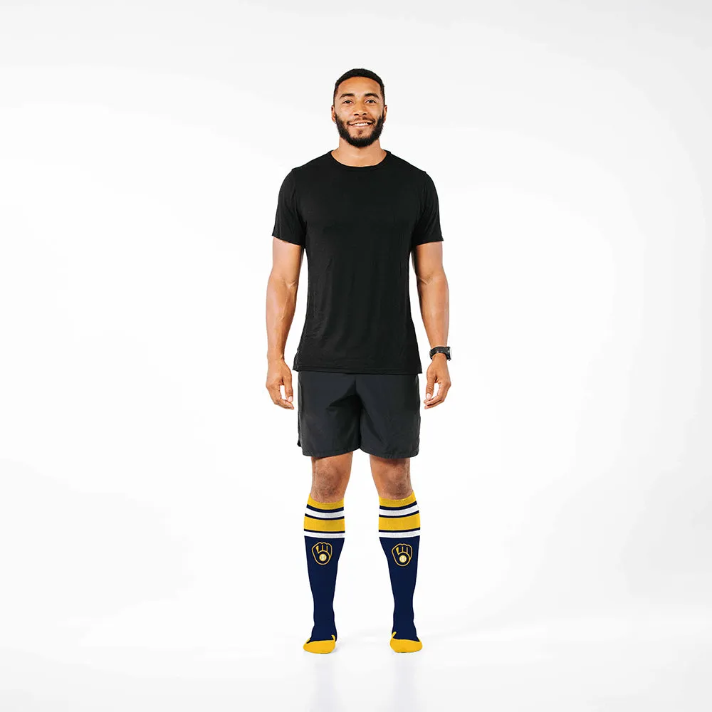 MLB Compression Socks, Milwaukee Brewers - Classic Stripe sold by Pro Compression product image thumbnail 3