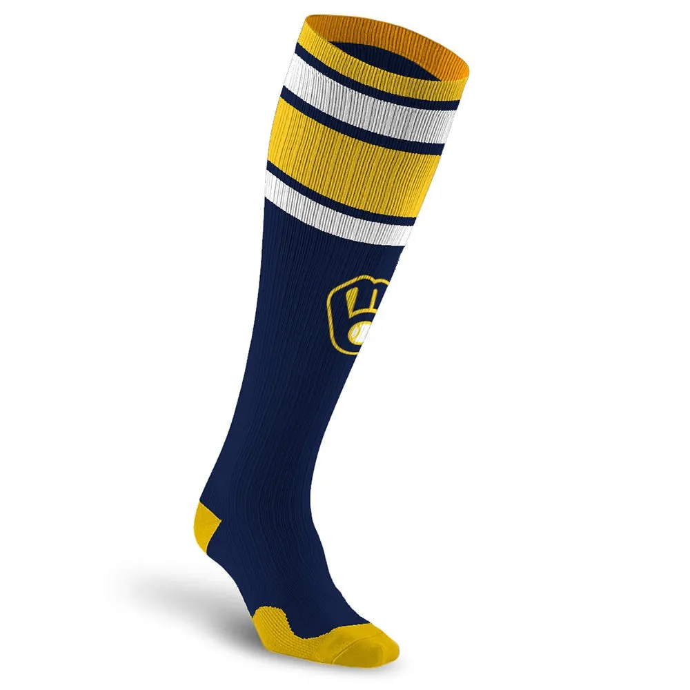 MLB Compression Socks, Milwaukee Brewers - Classic Stripe sold by Pro Compression