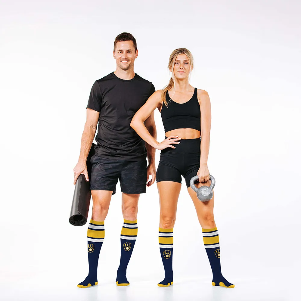 MLB Compression Socks, Milwaukee Brewers - Classic Stripe sold by Pro Compression product image thumbnail 4