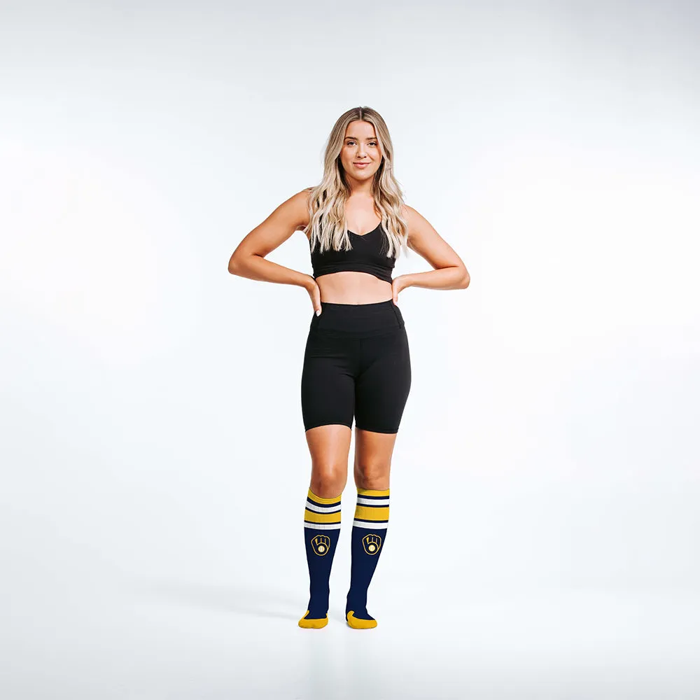 MLB Compression Socks, Milwaukee Brewers - Classic Stripe sold by Pro Compression product image thumbnail 2