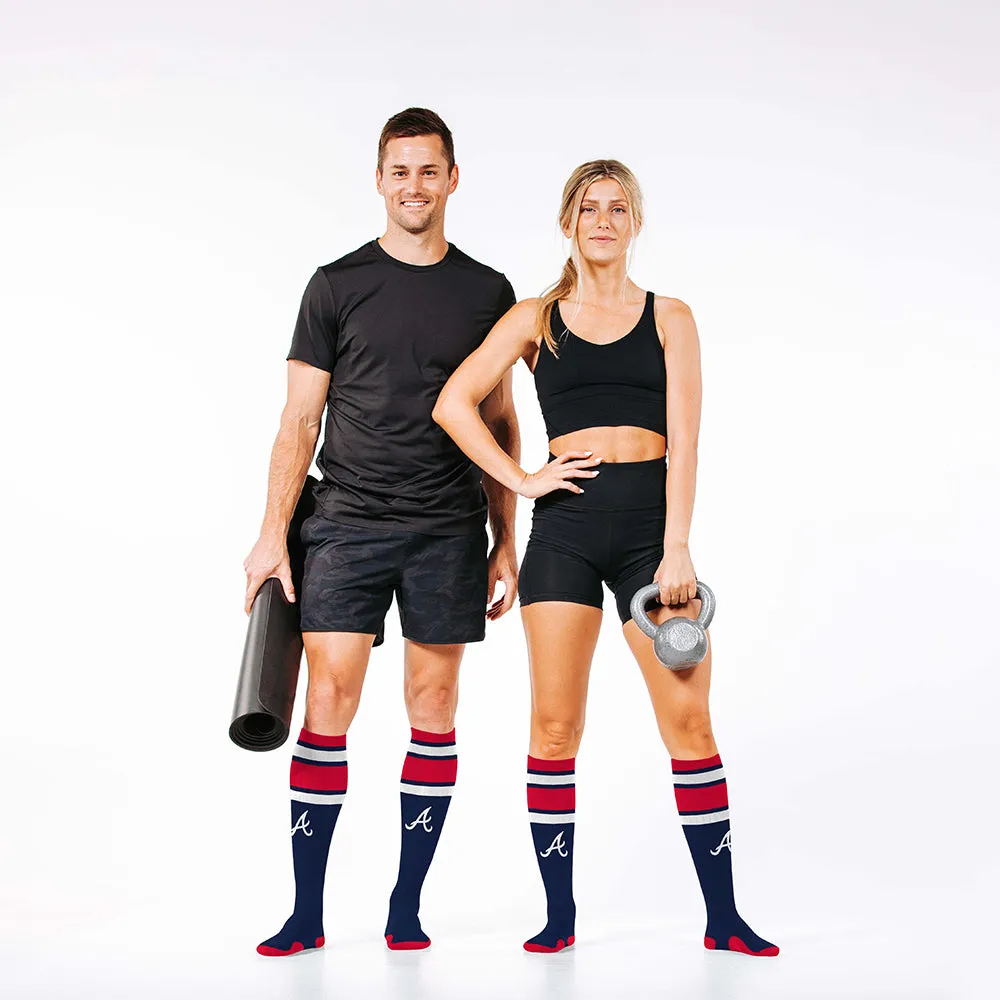 MLB Compression Socks, Atlanta Braves - Classic Stripe sold by Pro Compression product image thumbnail 4