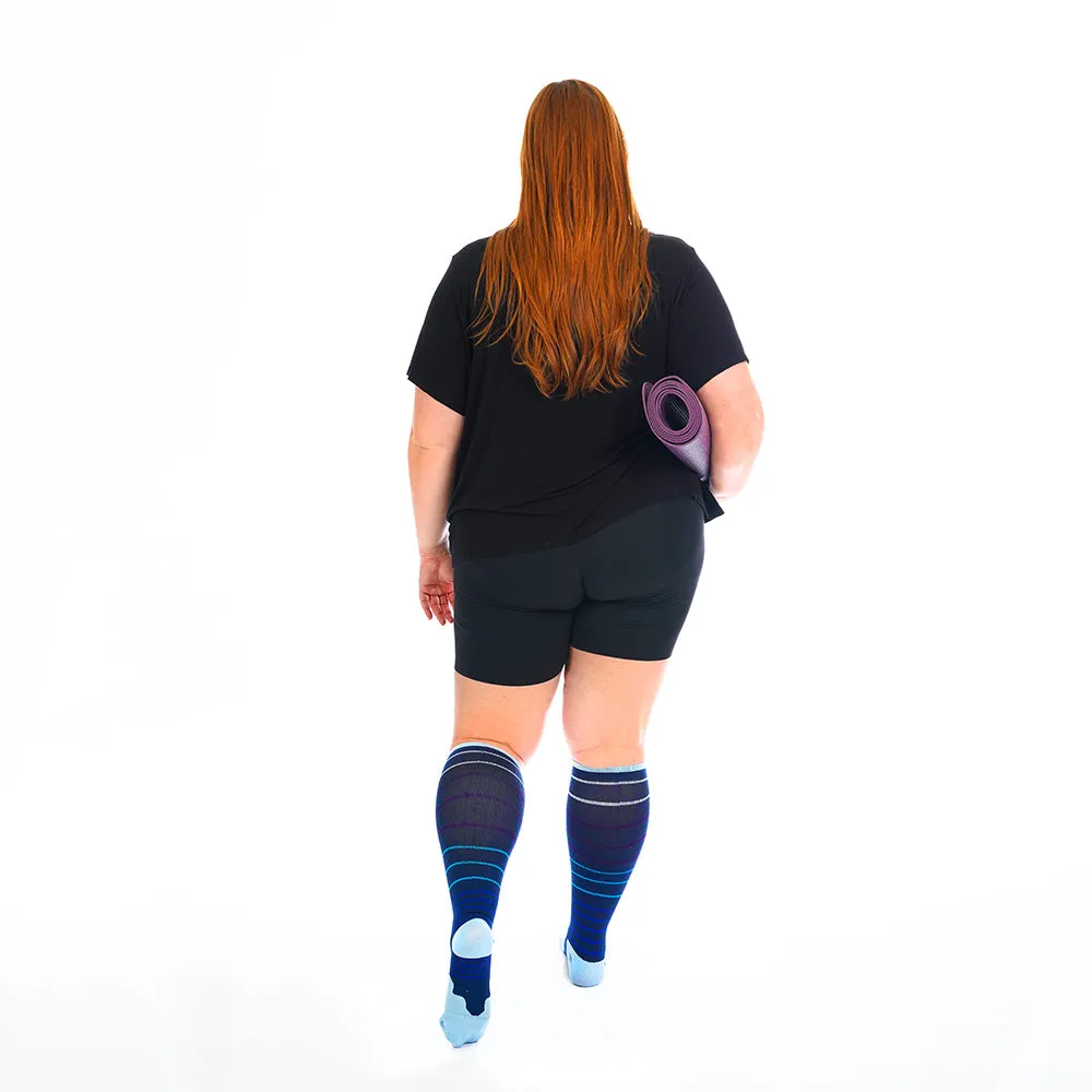 Marathon Wide-Calf, Navy Blue Lines sold by Pro Compression product image thumbnail 3