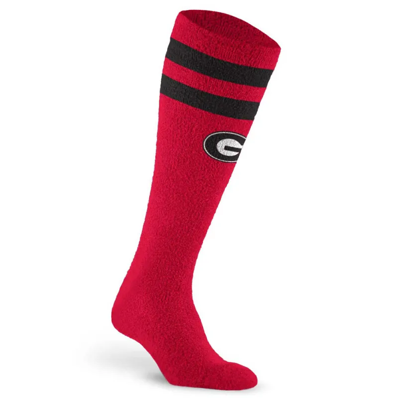 Fuzzy College Compression Sock, Georgia Bulldogs sold by Pro Compression