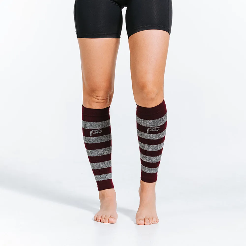 Calf Sleeves, Maroon and Heather Stripes sold by Pro Compression product image thumbnail 3