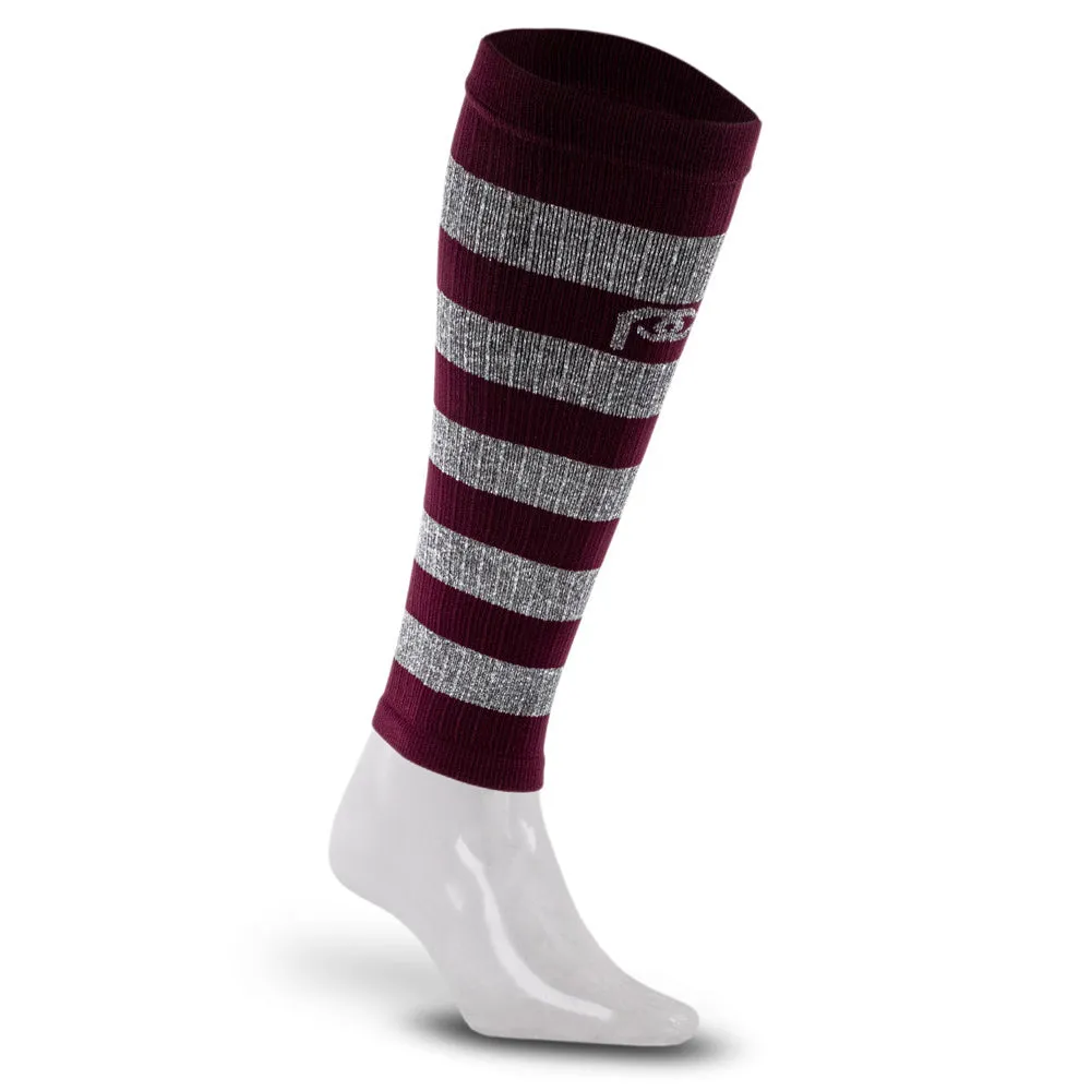 Calf Sleeves, Maroon and Heather Stripes sold by Pro Compression