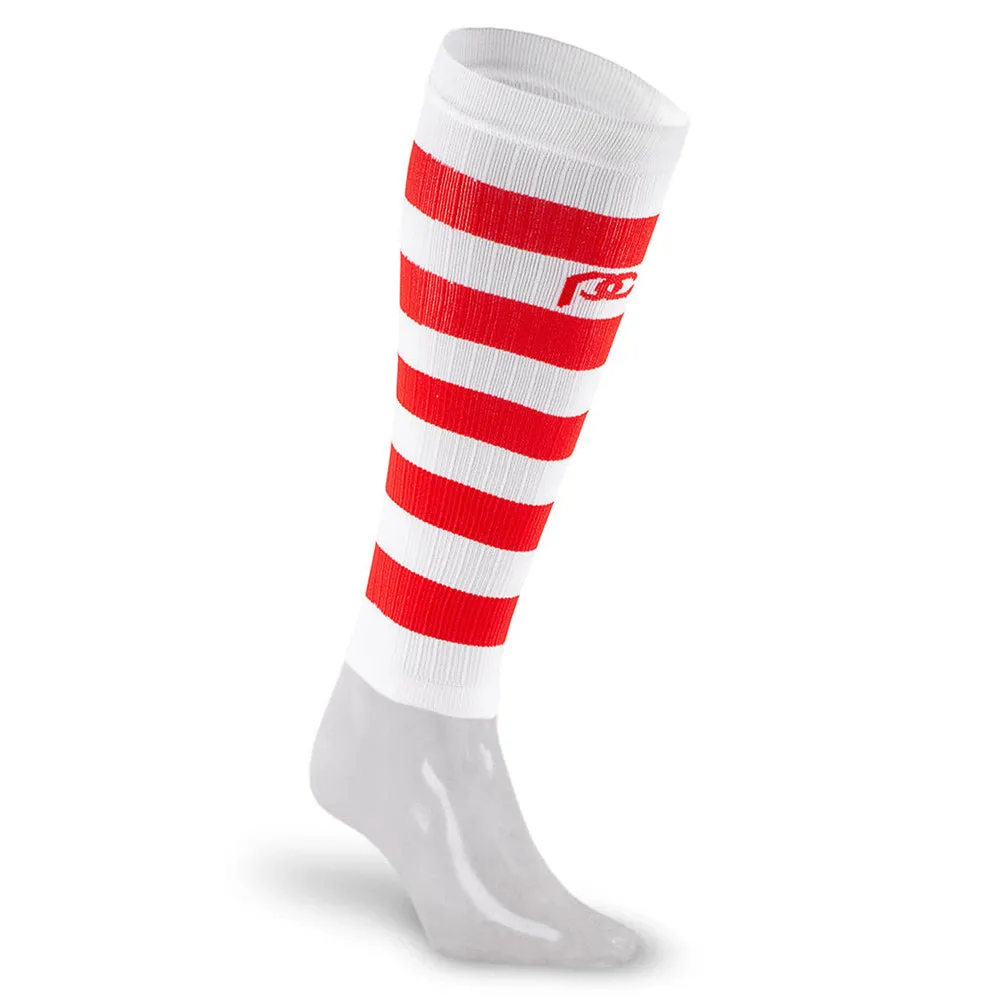 Calf Sleeves, White and Red Stripe sold by Pro Compression