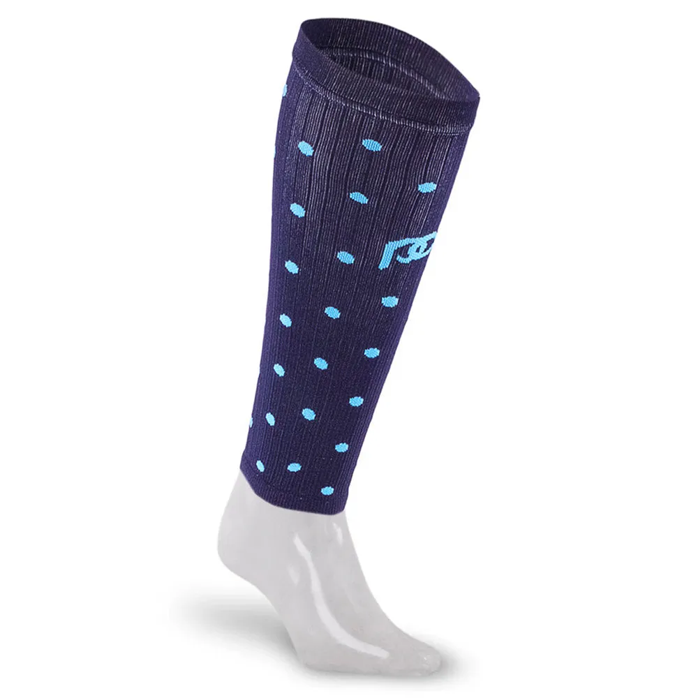 Calf Sleeves, Navy Dots sold by Pro Compression