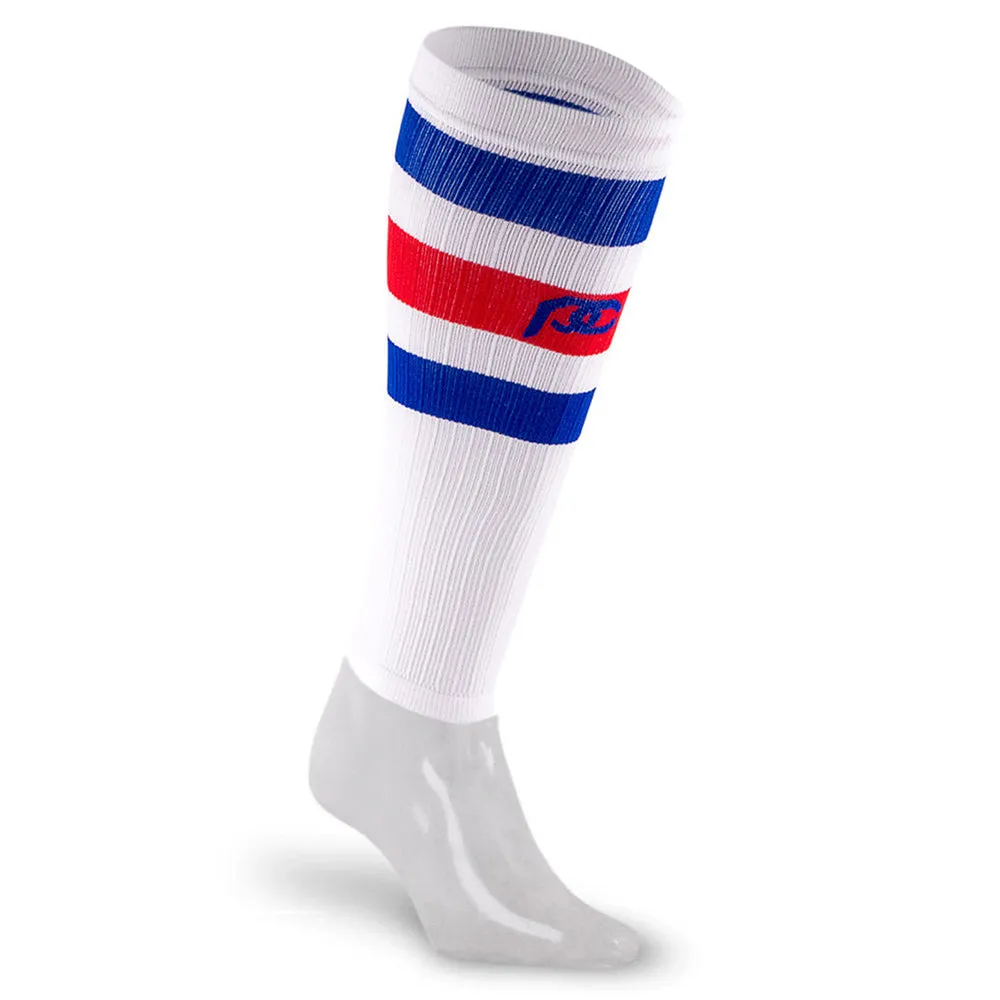 Calf Sleeves, White, Red and Blue Stripe sold by Pro Compression