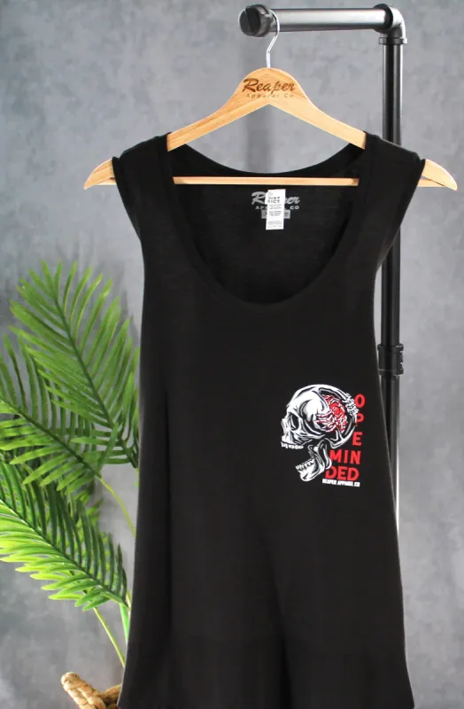 Open Minded Women's Racerback Tank sold by Reaper Apparel Co