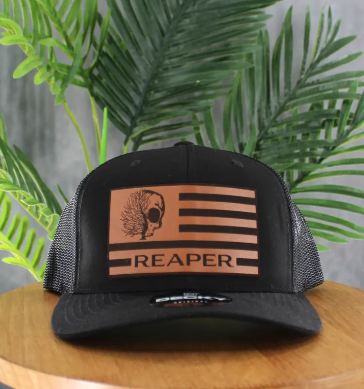 Dad Hat Leather Trucker Snapback sold by Reaper Apparel Co
