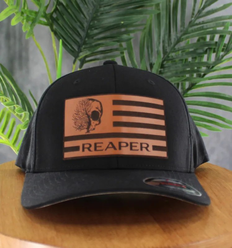 Reaper Flag Leather Patch FLEXFIT sold by Reaper Apparel Co