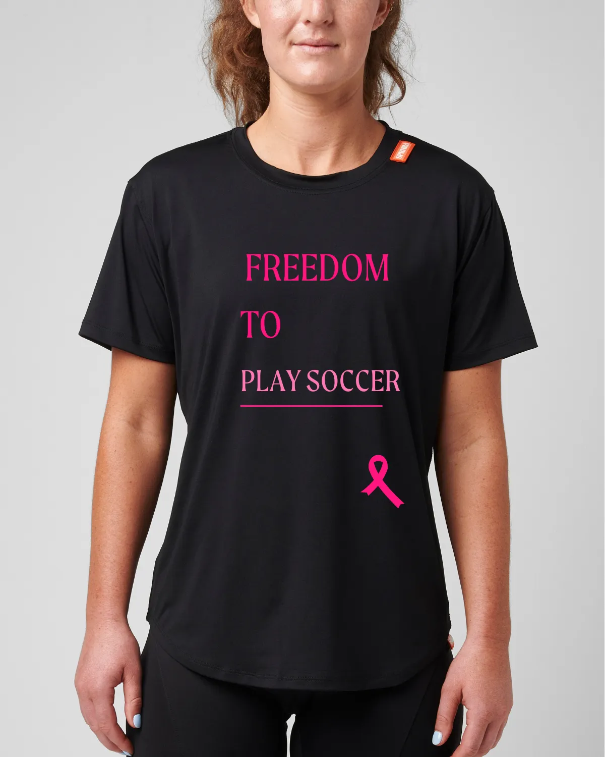 Breast Cancer Awareness | Wavy Stretchy Athletic Tee sold by SPRHRA product image thumbnail 2