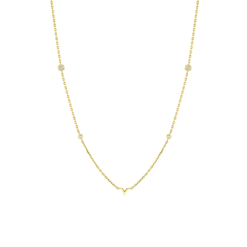 V Diamond Necklace sold by Veniroeshop
