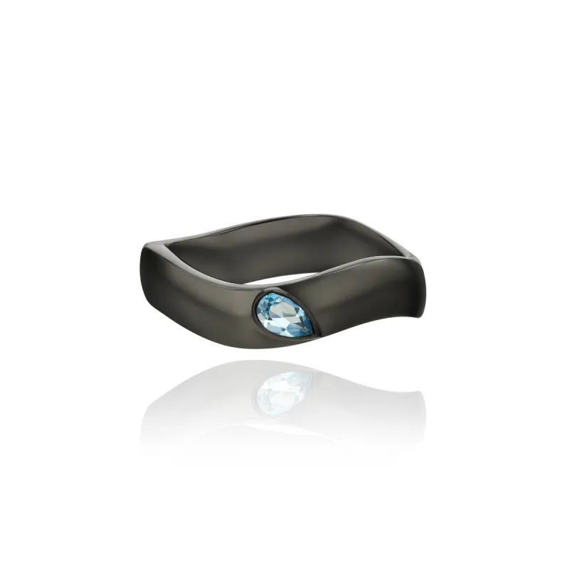 Black Rhodium Curve Ring sold by Veniroeshop