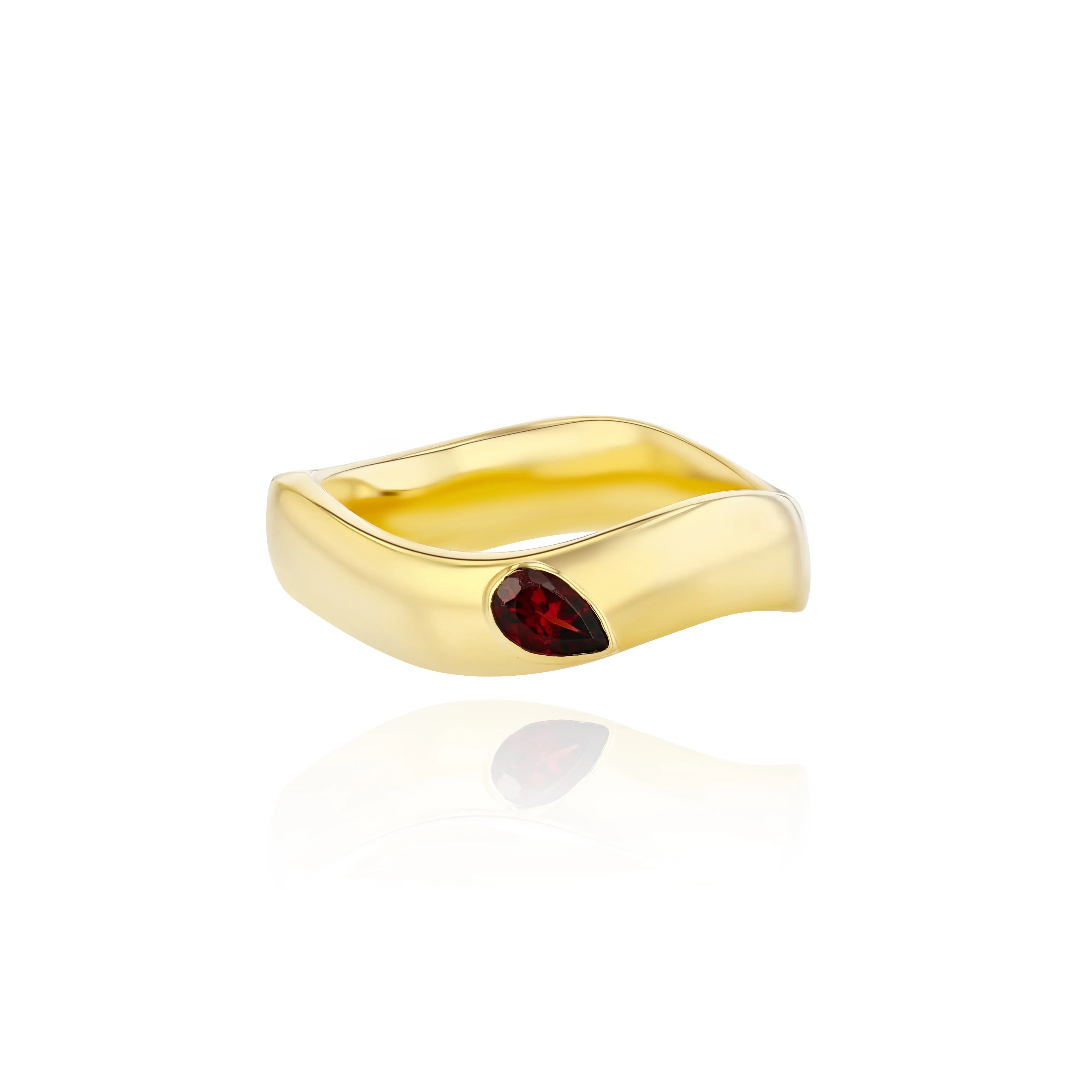 Yellow Gold Vermeil Curve Ring sold by Veniroeshop product image thumbnail 3