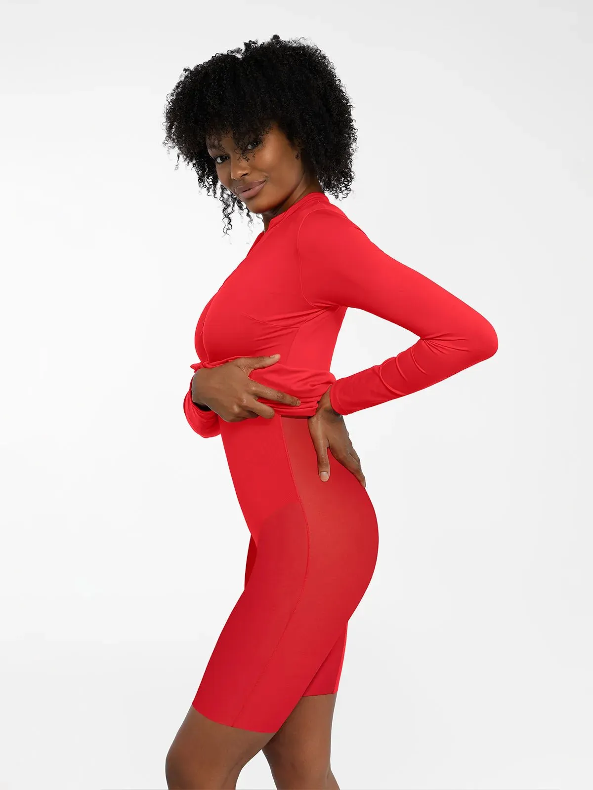 Redtag Thermal Shapewear Long Sleeve Mock Neck Midi Dress sold by Popilush product image thumbnail 4