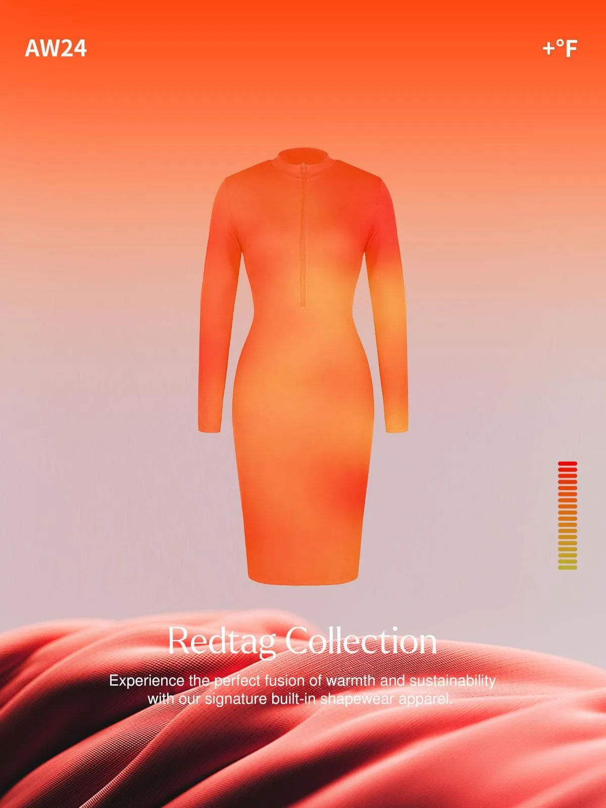 Redtag Thermal Shapewear Long Sleeve Mock Neck Midi Dress sold by Popilush product image thumbnail 2