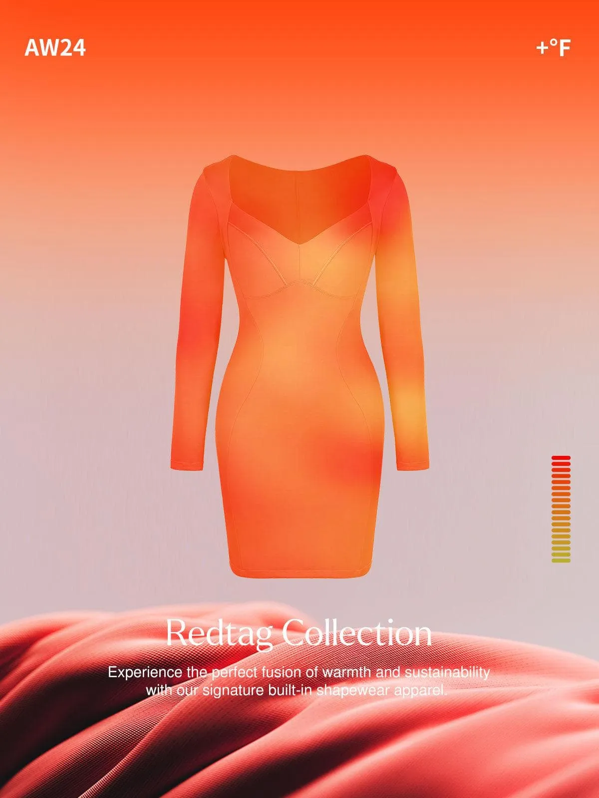 Redtag Thermal Shapewear Long Sleeve Sweetheart Mini Dress sold by Popilush product image thumbnail 2