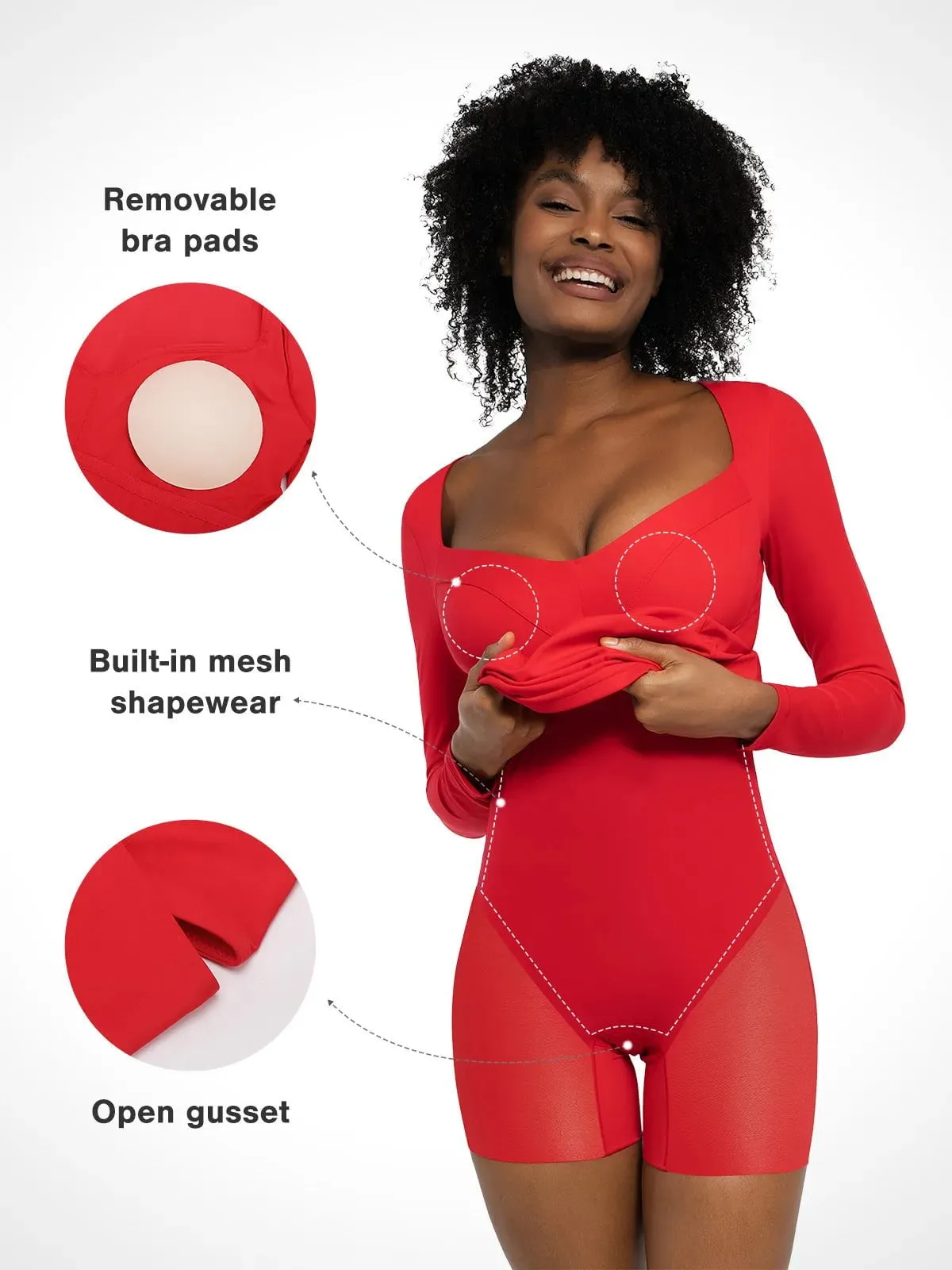Redtag Thermal Shapewear Long Sleeve Sweetheart Mini Dress sold by Popilush product image thumbnail 3
