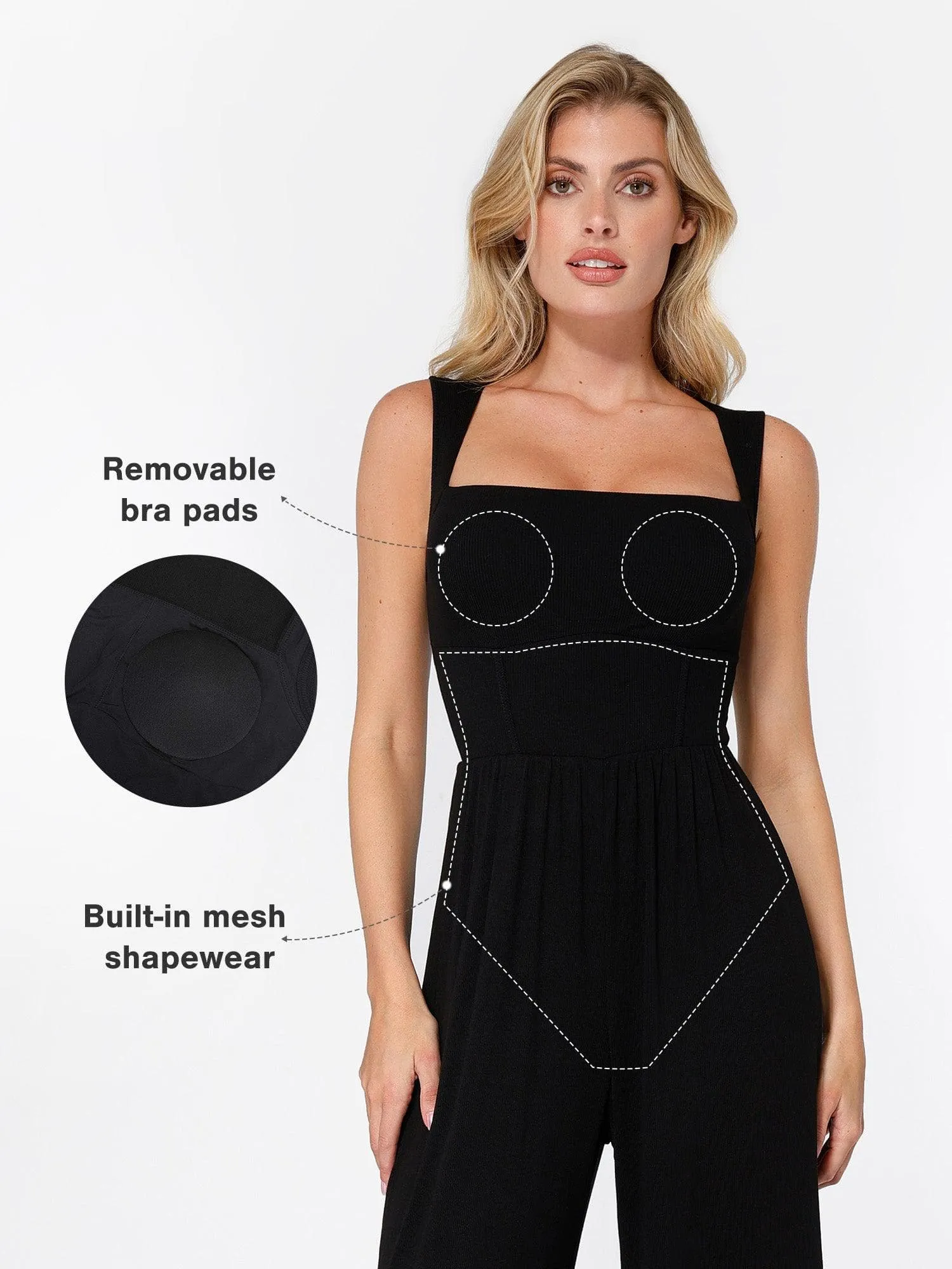 The Shapewear Jumpsuit with Adjustable Trouser Legs sold by Popilush product image thumbnail 2