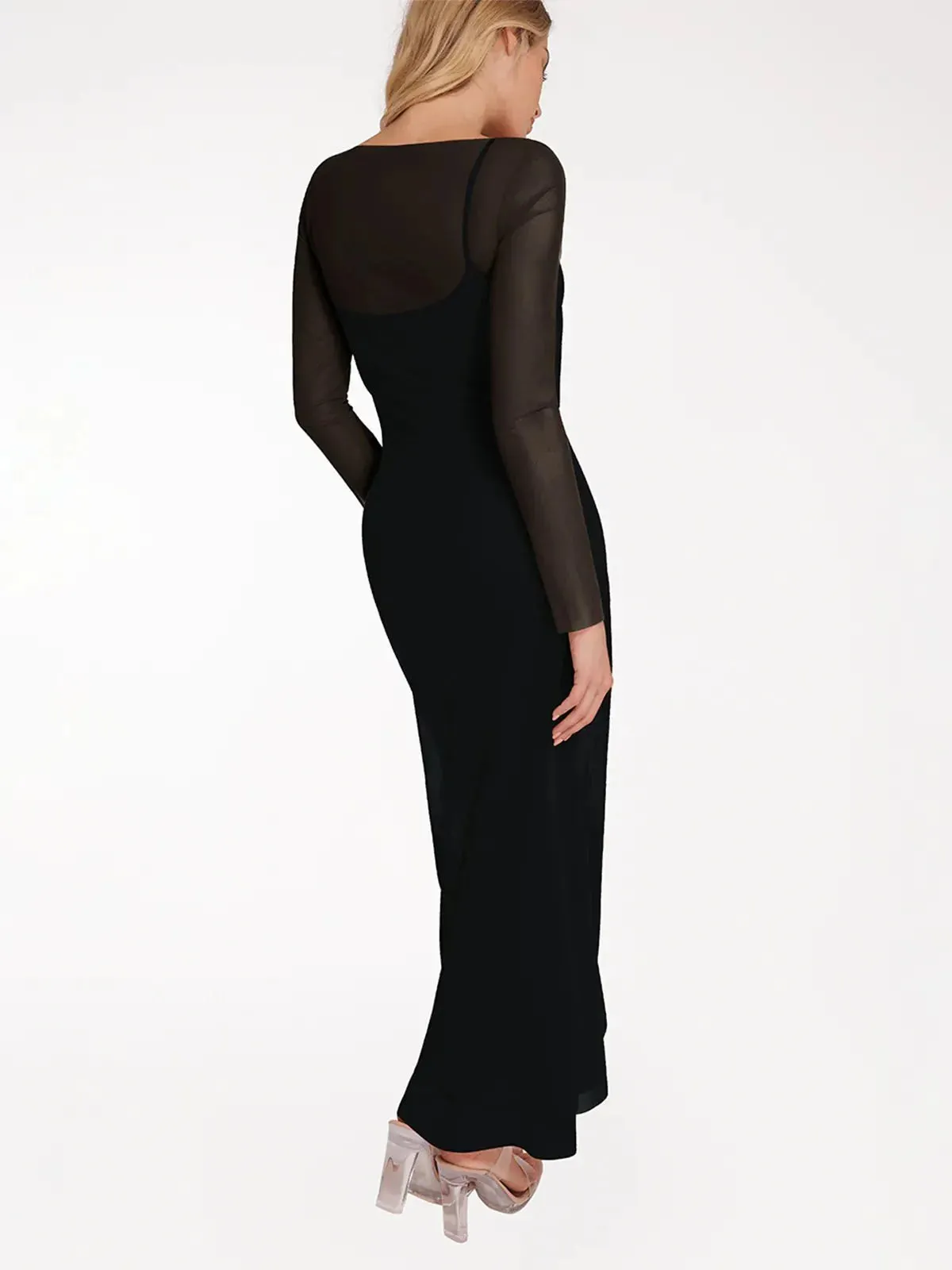 The Popilush Long Sleeve Sheer Mesh Maxi Cover-Up sold by Popilush product image thumbnail 4