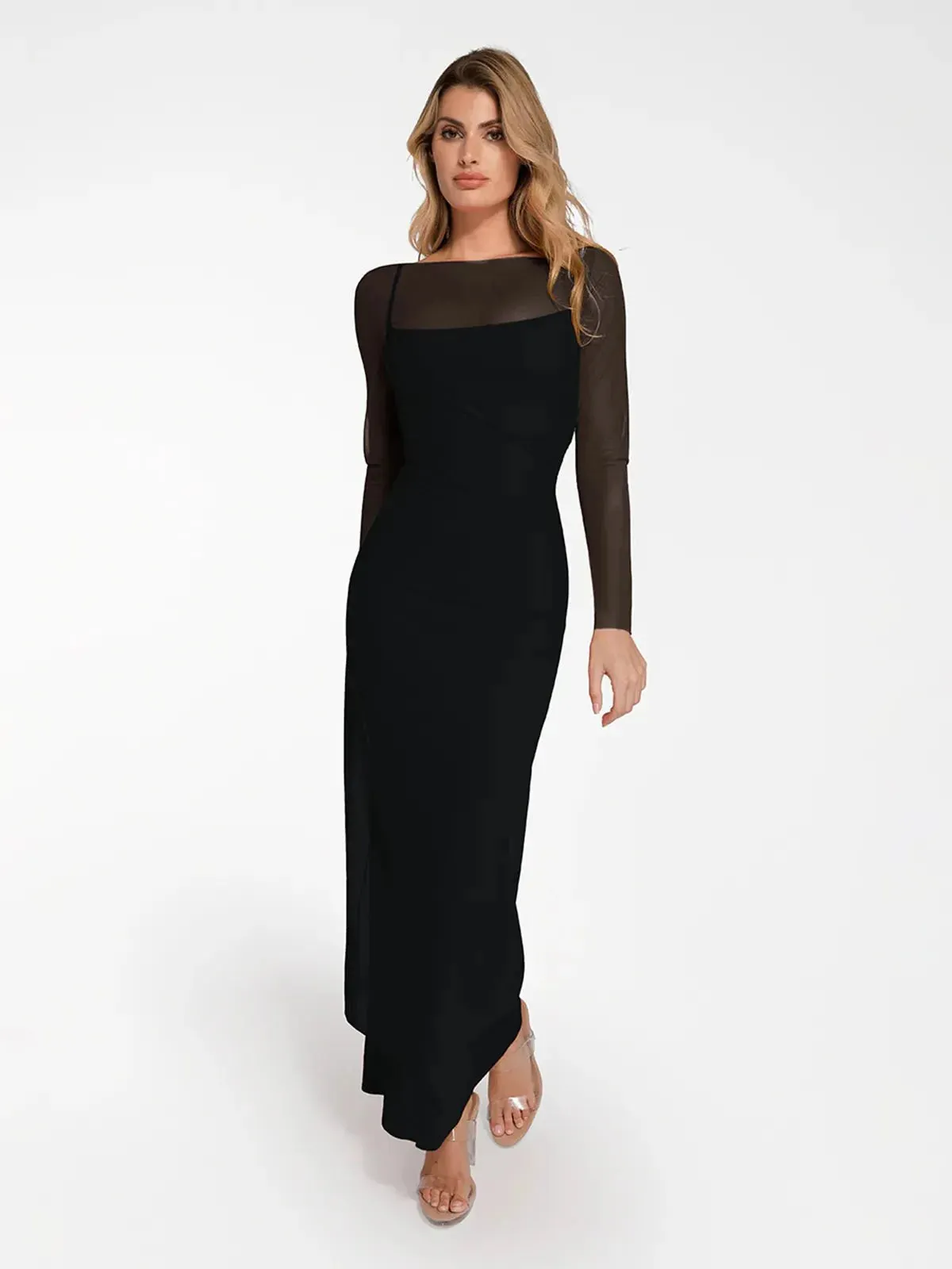 The Popilush Long Sleeve Sheer Mesh Maxi Cover-Up sold by Popilush product image thumbnail 5