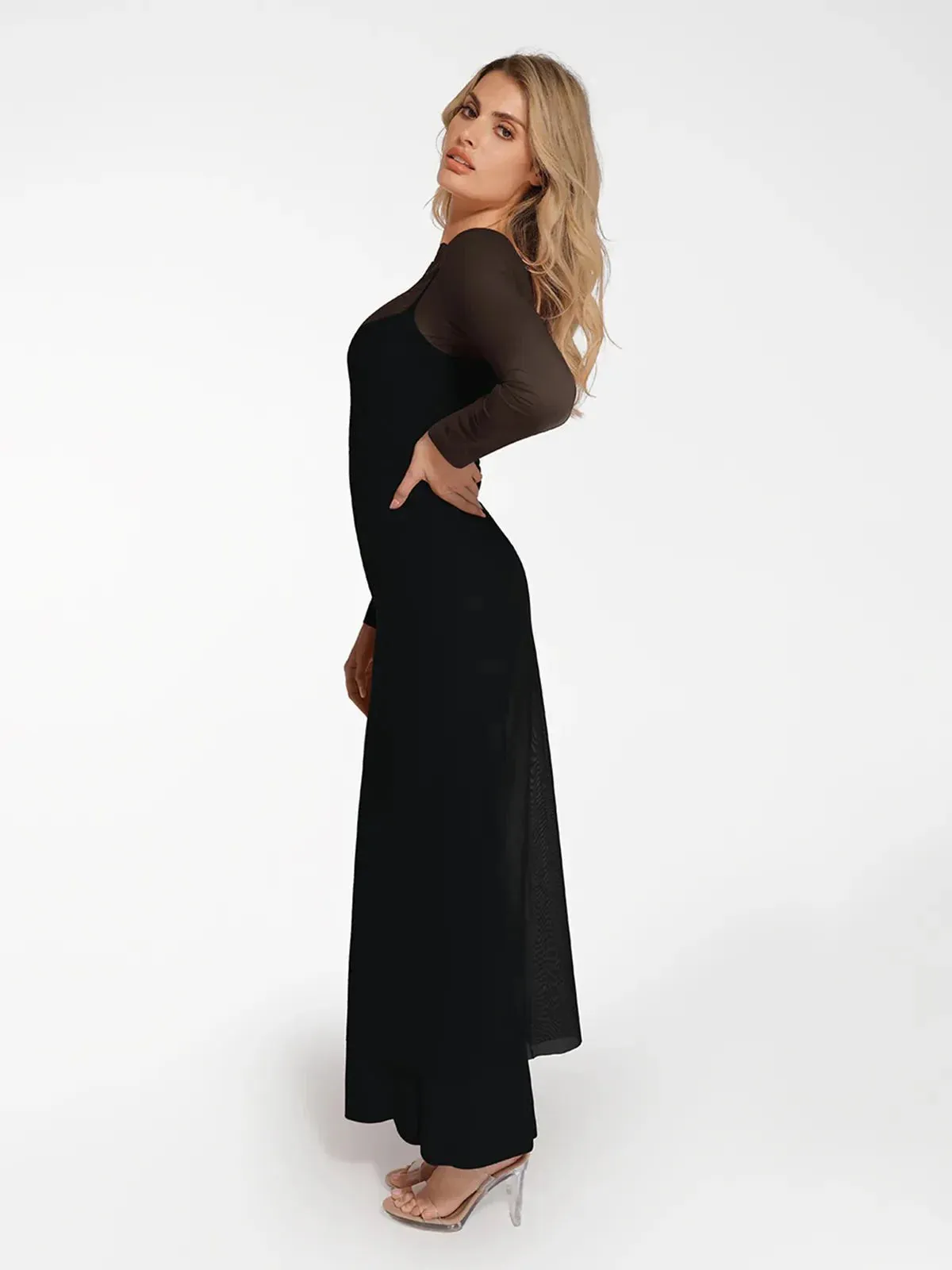 The Popilush Long Sleeve Sheer Mesh Maxi Cover-Up sold by Popilush product image thumbnail 3