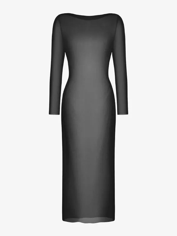 The Popilush Long Sleeve Sheer Mesh Maxi Cover-Up made by Popilush