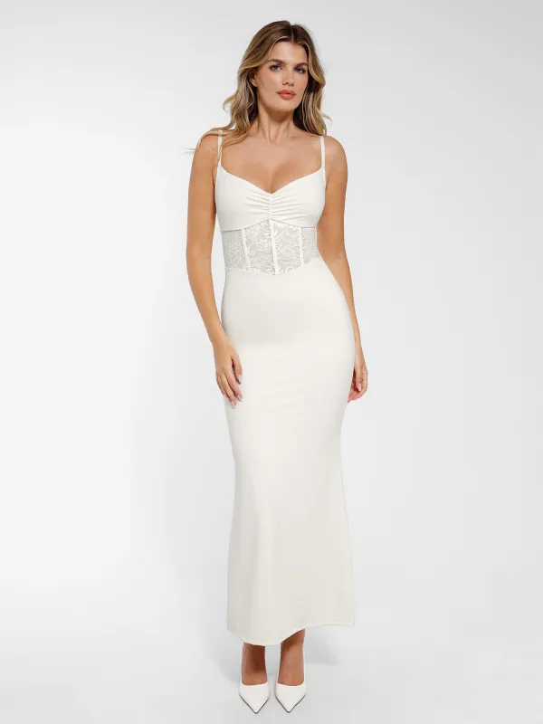 The Shapewear Dress Mermaid Hem Lace Slip Maxi made by Popilush