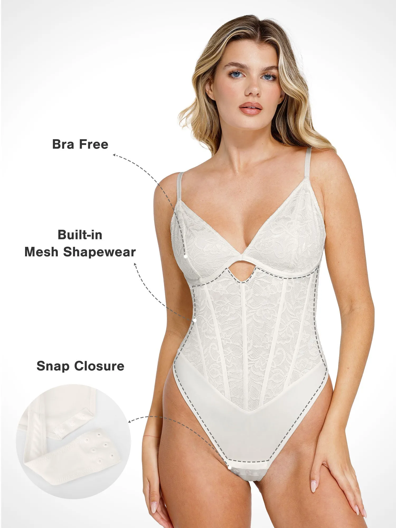 The Shapewear Bodysuit Cutout Sculpting Lace sold by Popilush product image thumbnail 2