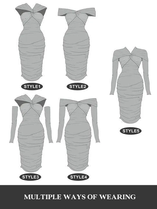 Built-In Shapewear Ruched Shine Midi Dress sold by Popilush product image thumbnail 4