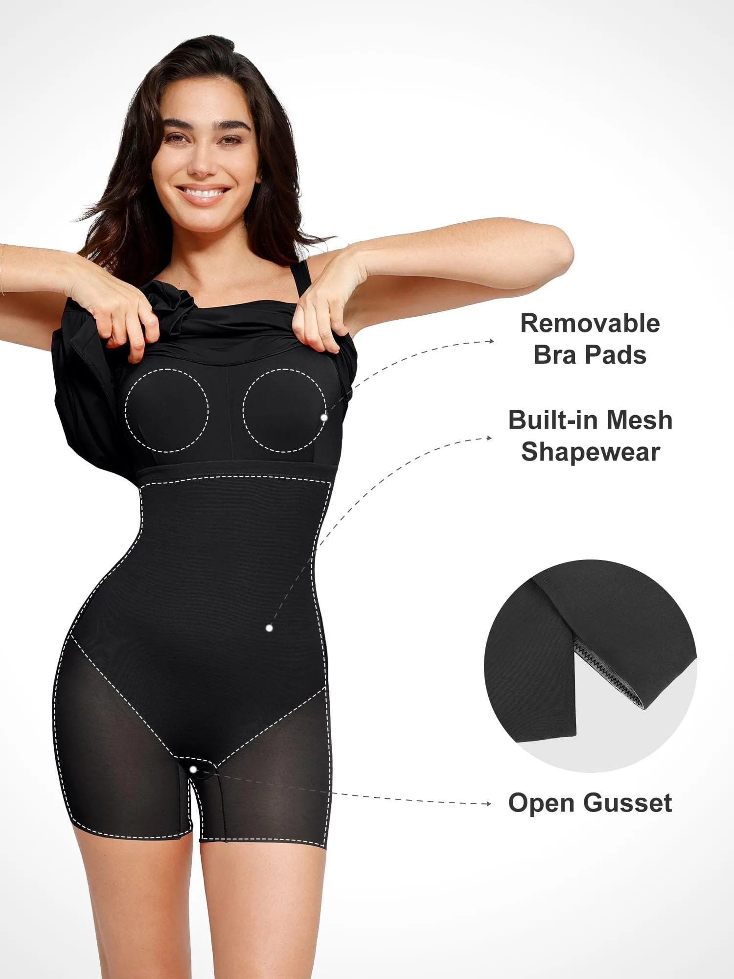 Built-In Shapewear Ruched Slit Maxi Dress sold by Popilush product image thumbnail 2