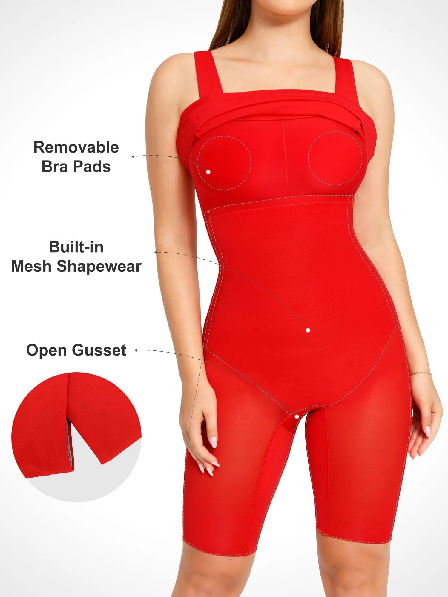 Workwear Built-In Shapewear Square Neck Sleeveless Dress sold by Popilush product image thumbnail 2