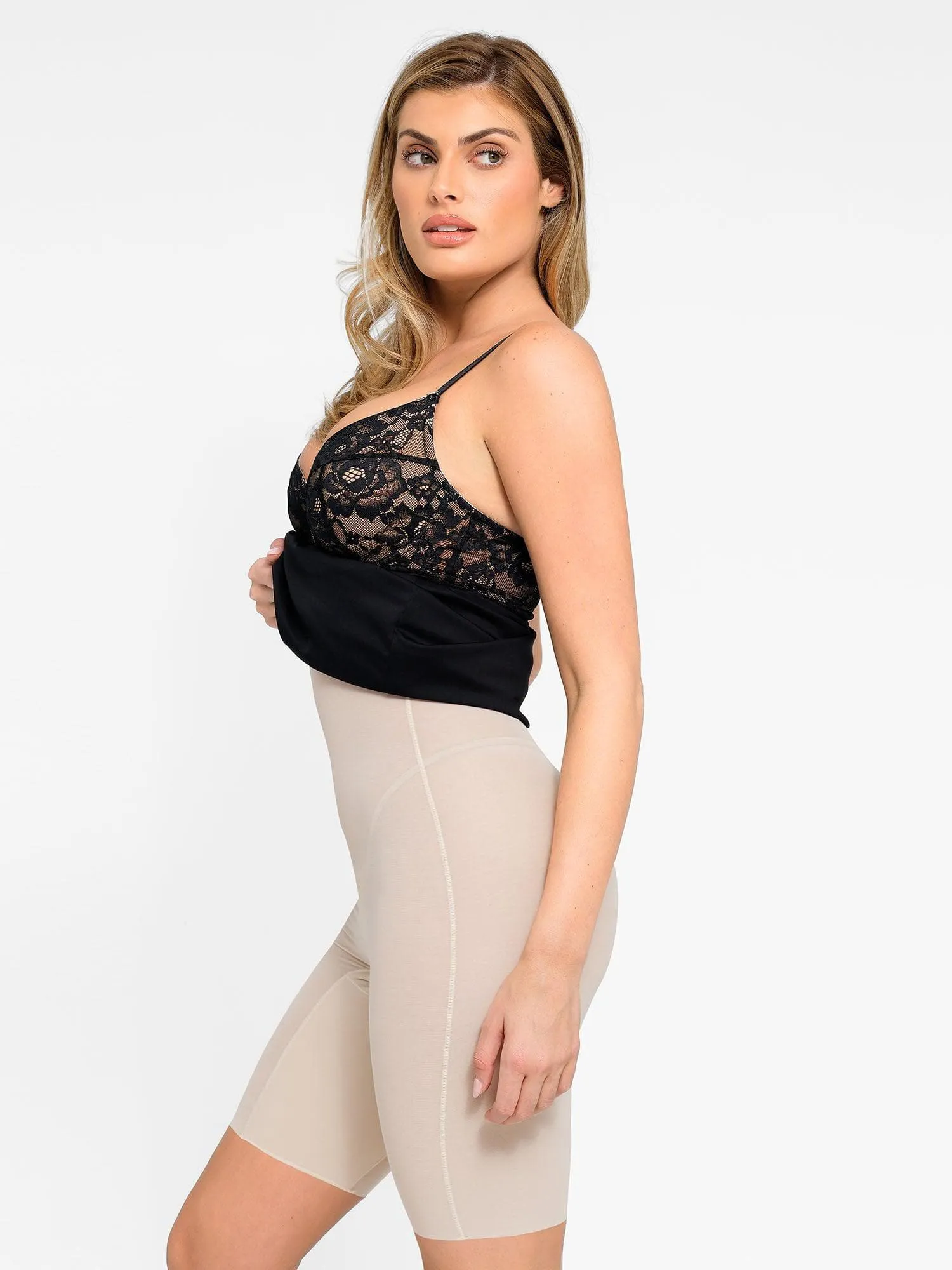 Built-In Shapewear Corset Style Lace Midi Dress sold by Popilush product image thumbnail 3