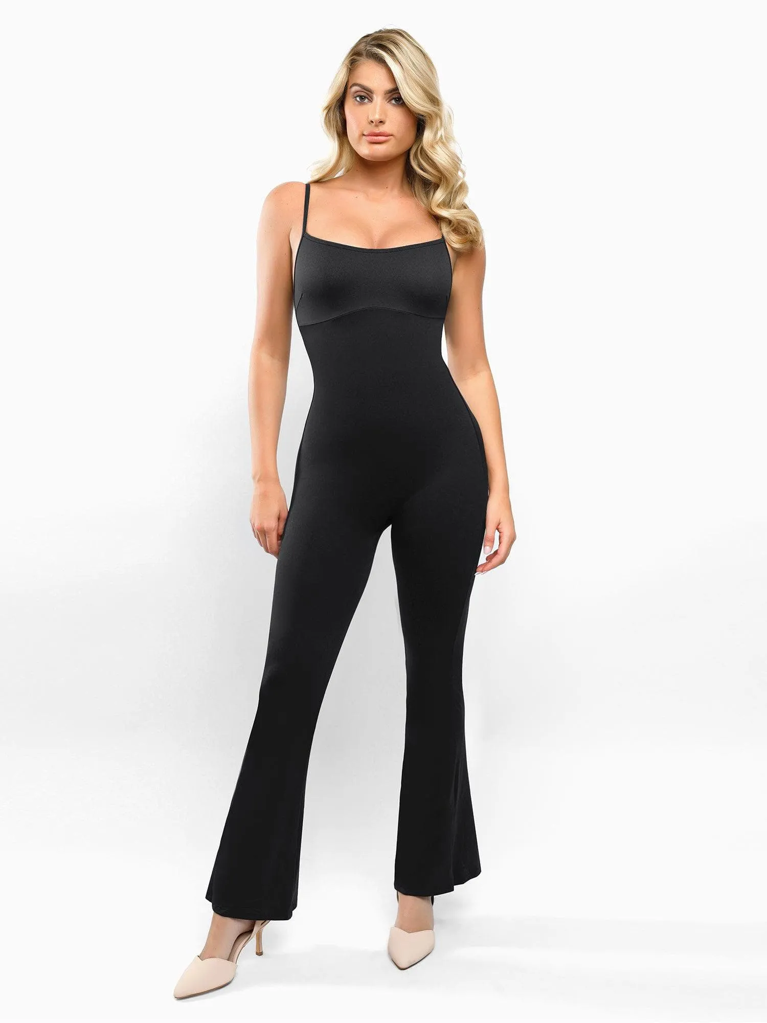 One Piece Shapewear Flare Slip Jumpsuit sold by Popilush