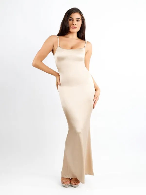 Built-In Shapewear Slip Shine Maxi Dress made by Popilush