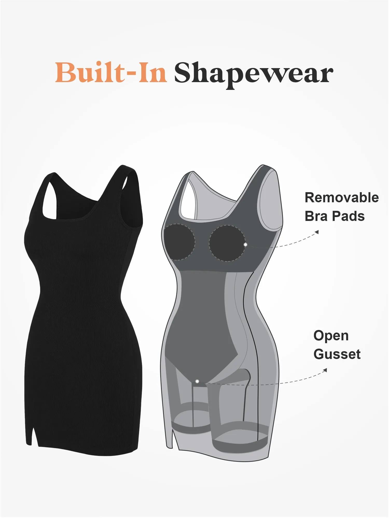 Built-In Shapewear Wide Straps Mini Lounge Dress sold by Popilush product image thumbnail 2