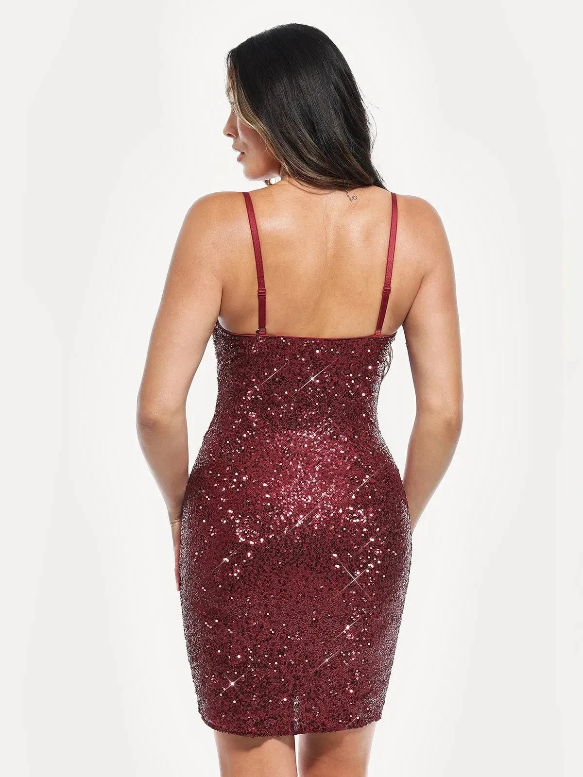 Sequin Cowl Neck Sculpting Mini Dress sold by Popilush product image thumbnail 5