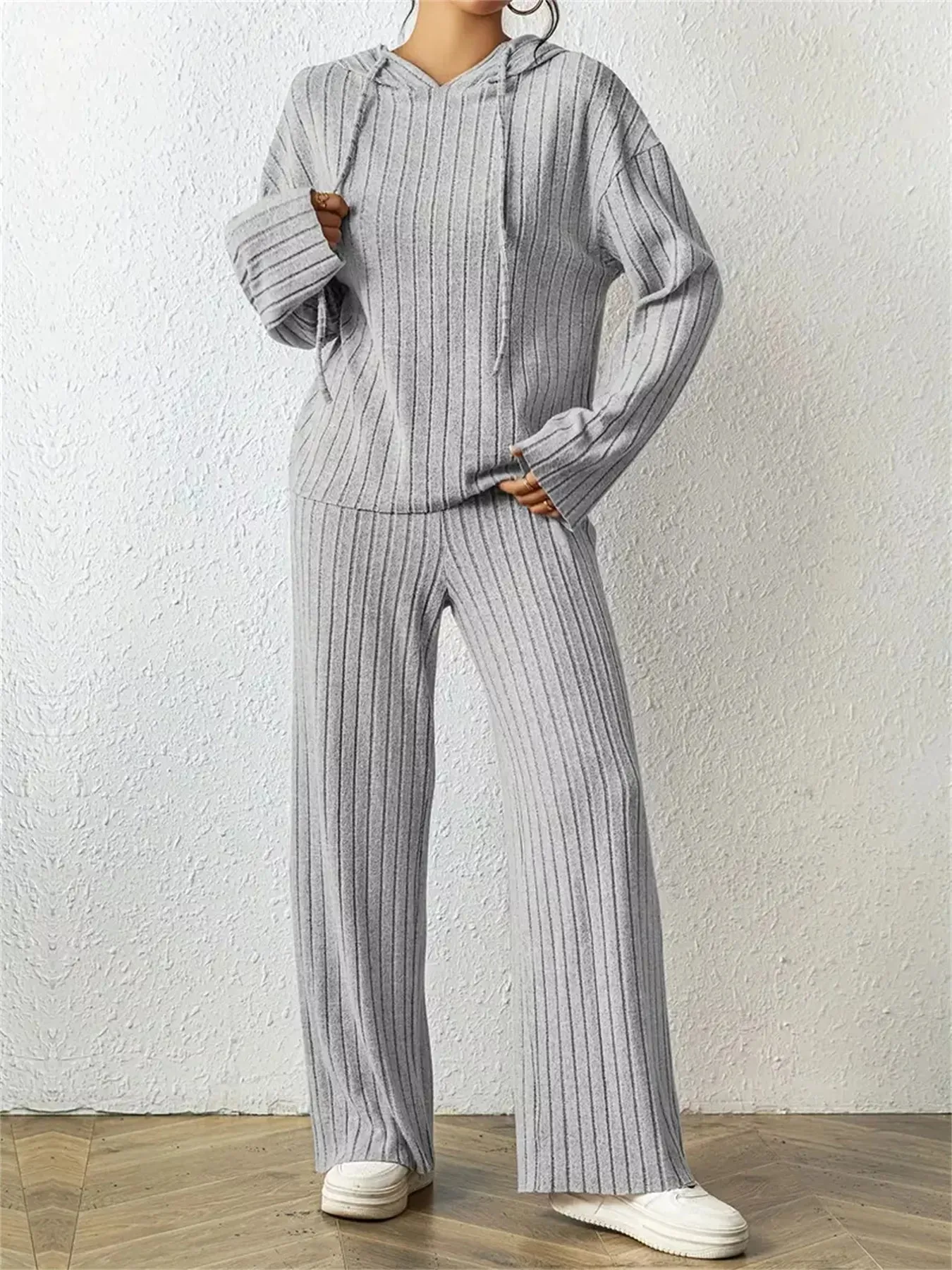 Ribbed Drawstring Hoodie and Pants Set sold by Gigi Laurent product image thumbnail 4