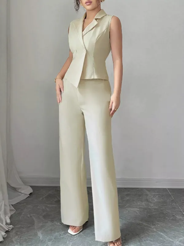 Sleeveless Vest and Wide-Leg Pants Set sold by Gigi Laurent