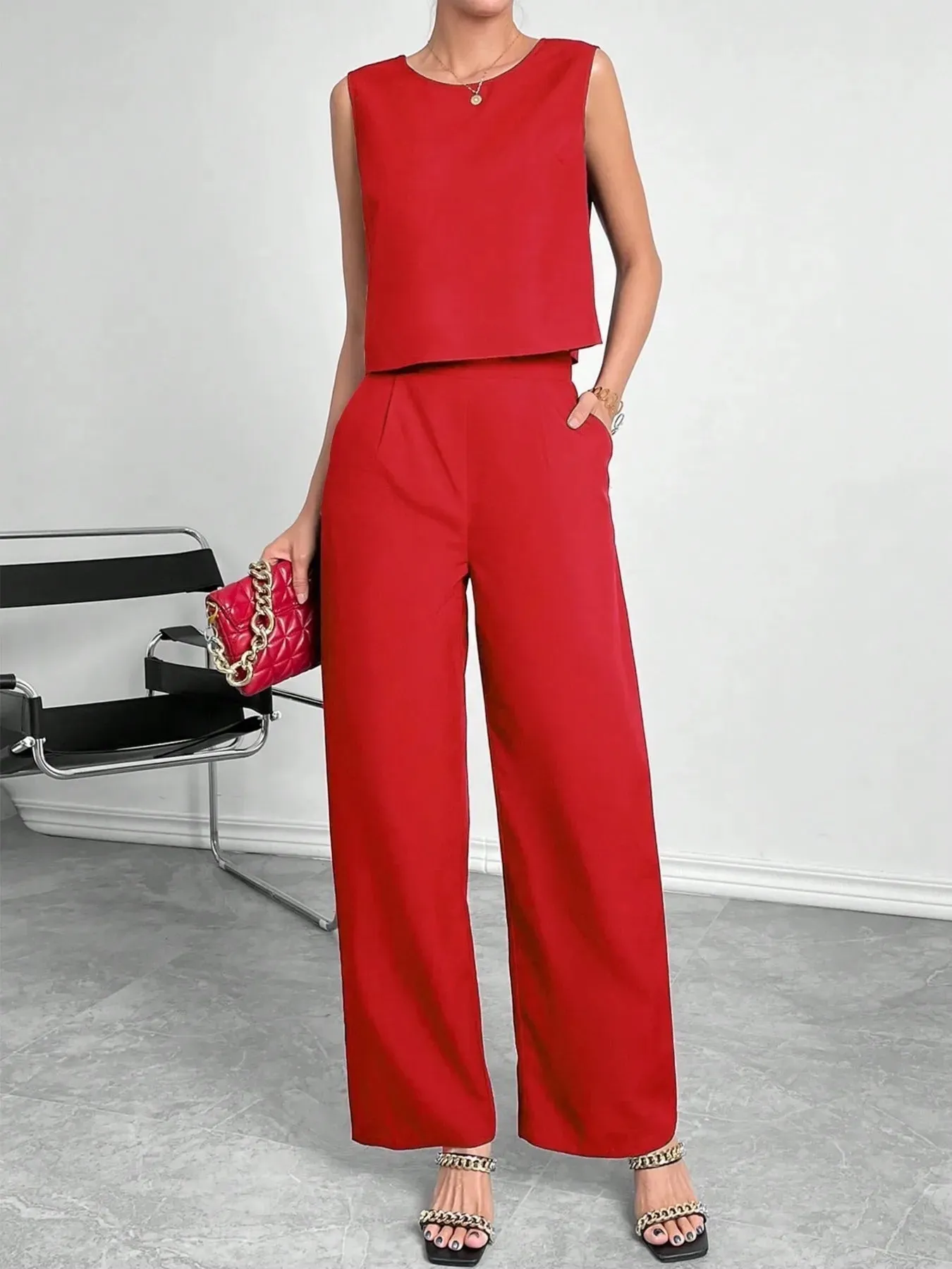 Round Neck Top and Pants Set sold by Gigi Laurent product image thumbnail 4