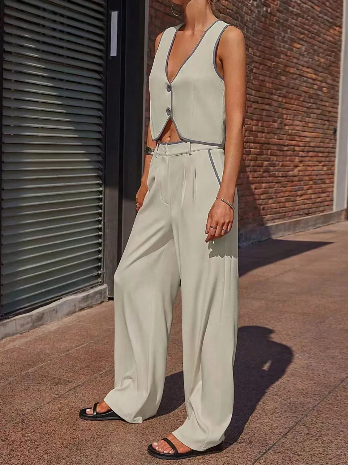 V-Neck Vest and Pants Set sold by Gigi Laurent product image thumbnail 5