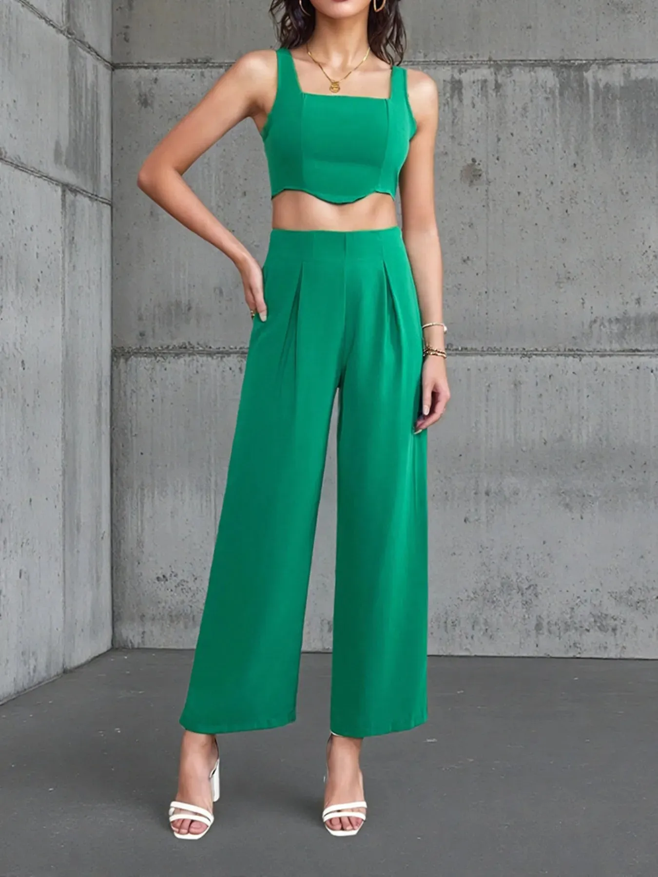 Square Neck Tank and Pants Set sold by Gigi Laurent