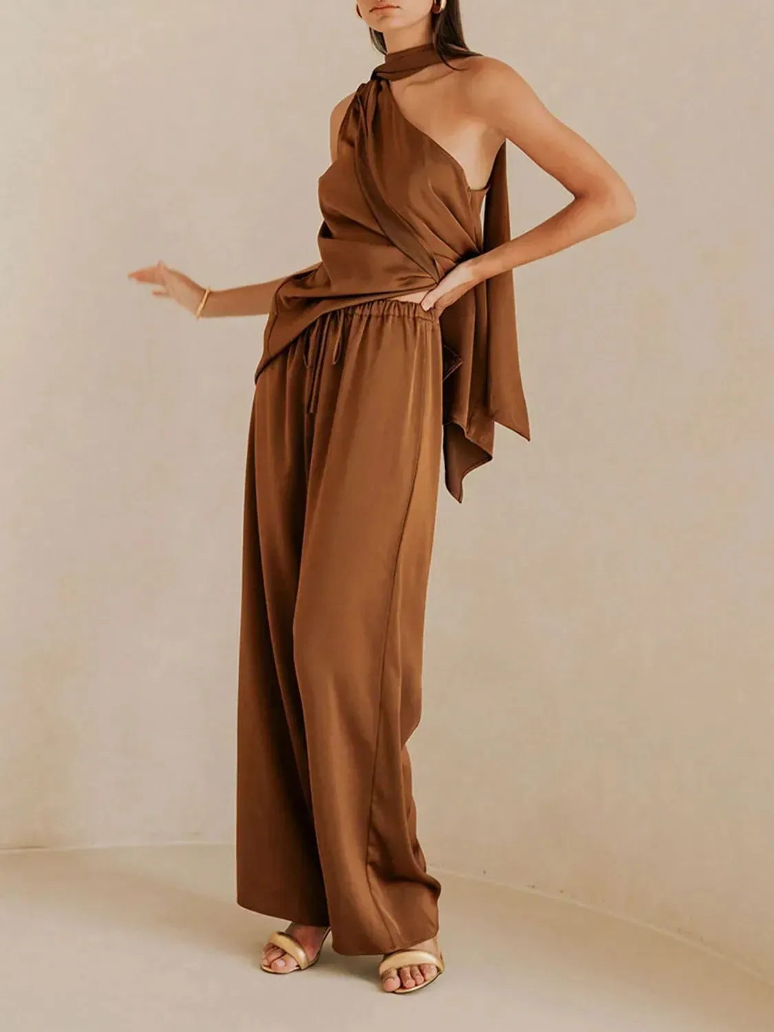 Single Shoulder Top and Pants Set sold by Gigi Laurent product image thumbnail 3