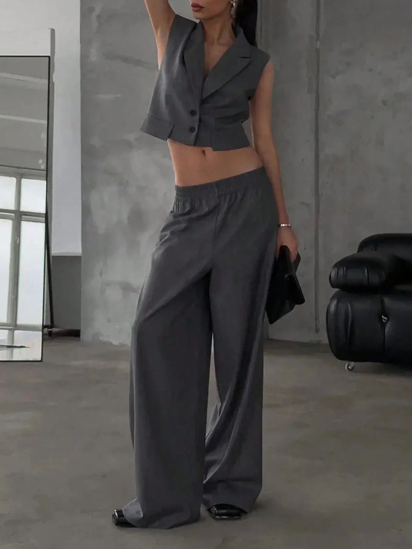 Button Up Sleeveless Top and Pants Set sold by Gigi Laurent product image thumbnail 2